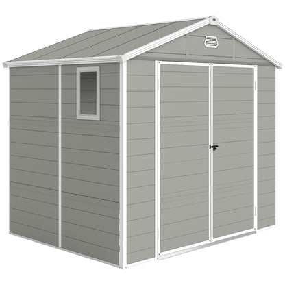 7.9ft x 6.2ft Aluminium Frame Rust Resistance Waterproof Shed, with Galvanised Foundation - Light Grey