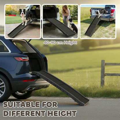 Foldable Dog Ramp with Frosted Anti-slip Surface, Portable & Lightweight, for Cars, Home, 155 x 38.5 x 15.5 cm