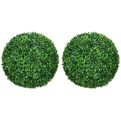 Set of Two Artificial Boxwood Balls Plants - Green