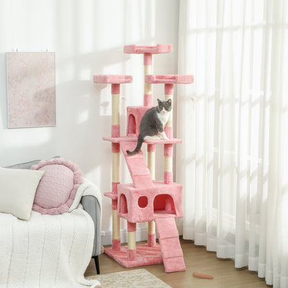 173cm Cat Tree Scratching House, Activity Play Centre, Pink