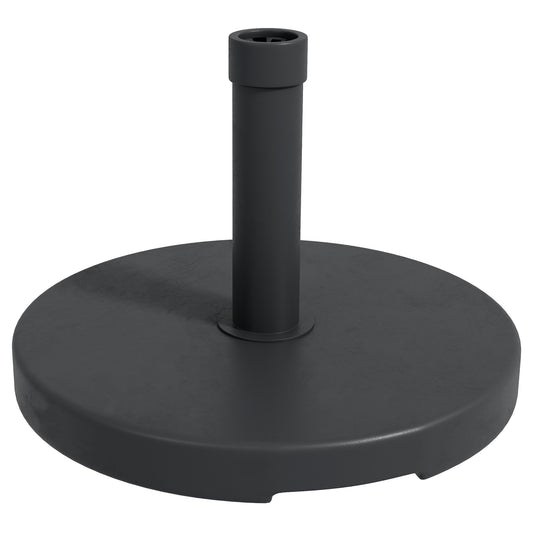15kg Concrete Umbrella Parasol Base with Rattan Effect 46.5cm Dia Heavy Duty Parasol Stand for Outdoor Patio Umbrella