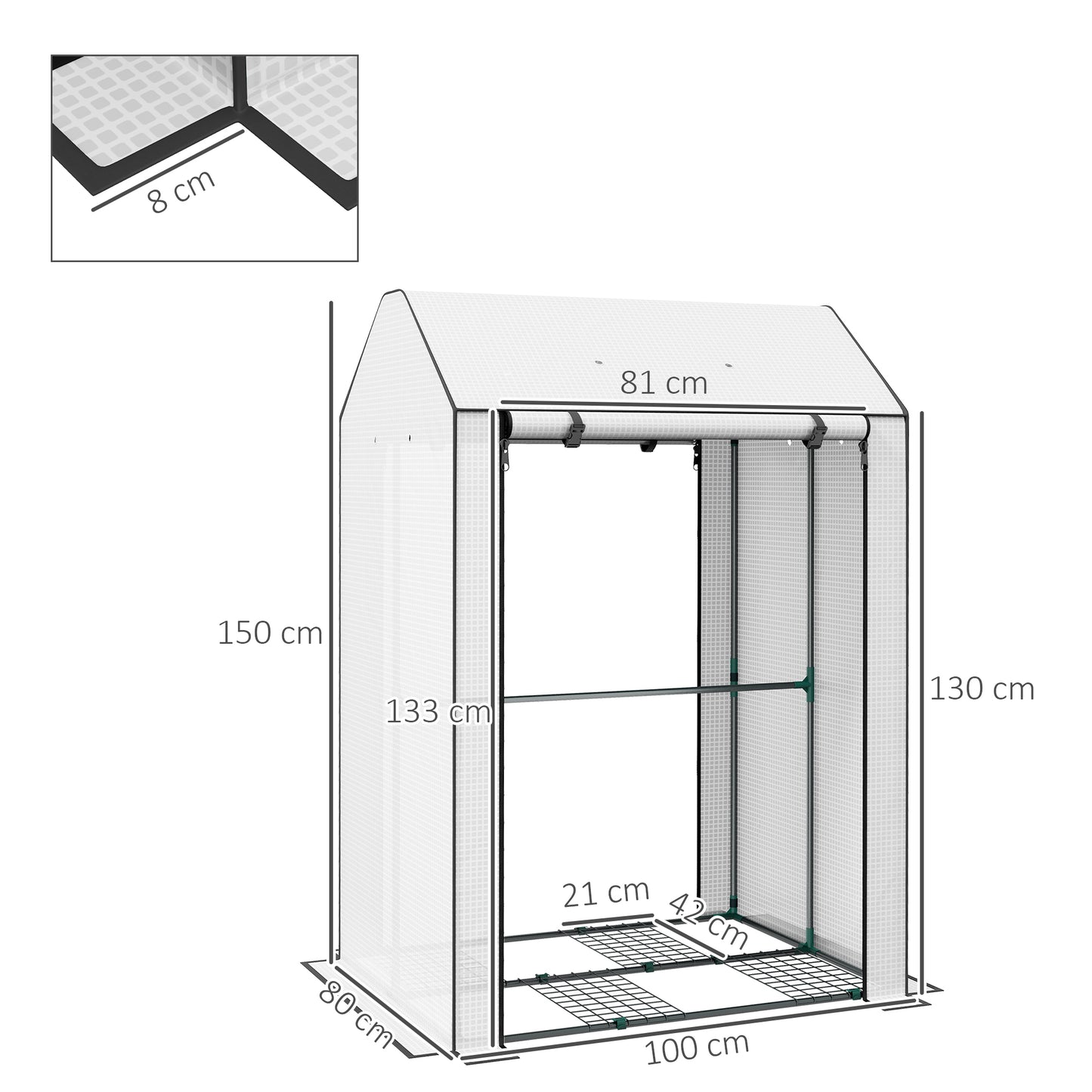 Mini Greenhouse with 4 Wire Shelves, Portable Tomato Greenhouse