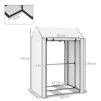 Mini Greenhouse with 4 Wire Shelves, Portable Tomato Greenhouse