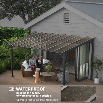 3 x 4.3 m Lean to Pergola with UPF 50+ Waterproof Polycarbonate Roof