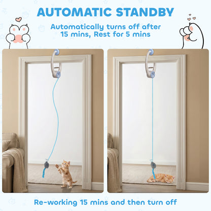 Interactive Cat Toys for Indoor Kittens & Adult USB Rechargeable Door Hanging Bouncing Mouse Teaser