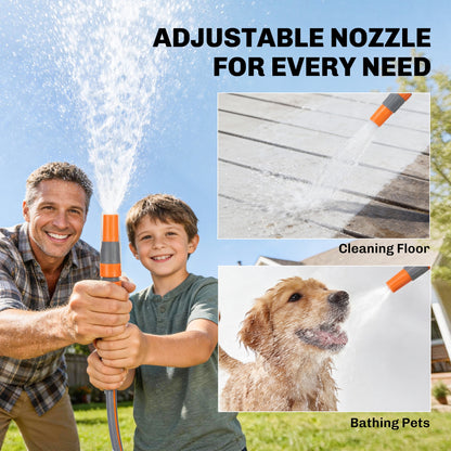 Retractable Hose Reel Wall Mounted, 30+2m Garden Hose Pipe Reel with Auto Retraction, Self-Locking, Orange