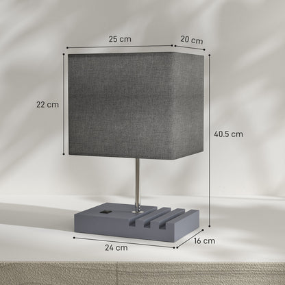 Bedside Lamp with USB A+C Charging Ports and 3 Phone Stands