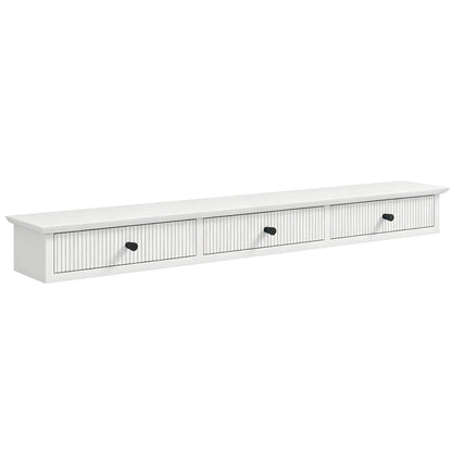 Shelf Wall-Mounted Storage Shelf Shelving Unit MDF 93 x 15 x 10 cm Entryway Kitchen Living Room, White