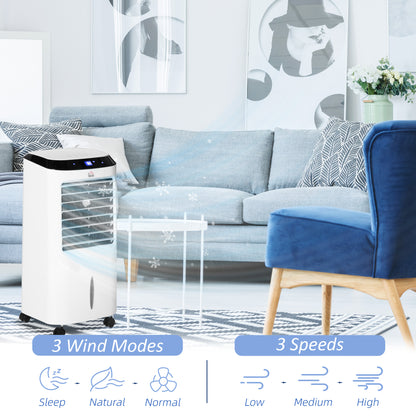 Portable Air Cooler, Evaporative Anion Ice Cooling Fan Water Conditioner Humidifier Unit with 10L Water Tank, 3 Modes