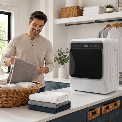 5kg Vented Tumble Dryer, 1000W Compact Tumble Dryer with Smart Drying, Freestanding Stackable Clothes Drying Machine