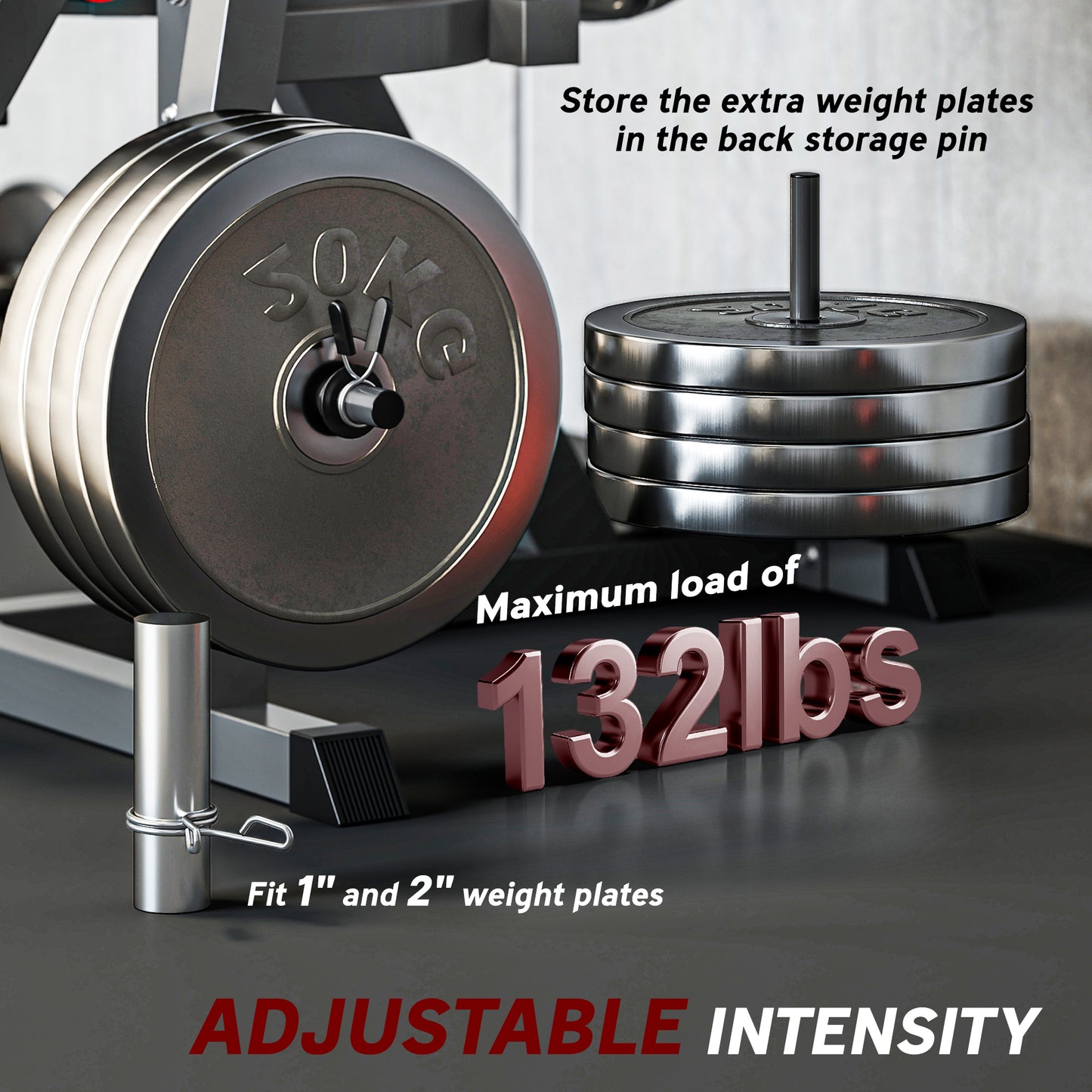 Seated Leg Extension and Curl Machine, Adjustable Leg Raise Machine and Curl Machine with Plate Loaded for Hip, Thigh