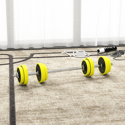 20KGS 2-In-1 Dumbbell & Barbell Adjustable Set Strength Muscle Exercise Fitness Plate Bar Clamp Rod Home Gym Sports Area