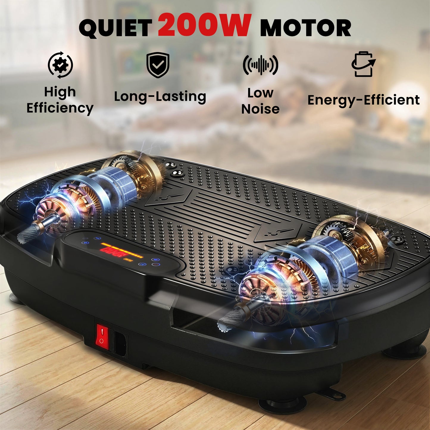 Vibration Plate Exercise Machine with 120 Speed Levels, 5 Programs, Quiet Vibrating Plate with Resistance Bands
