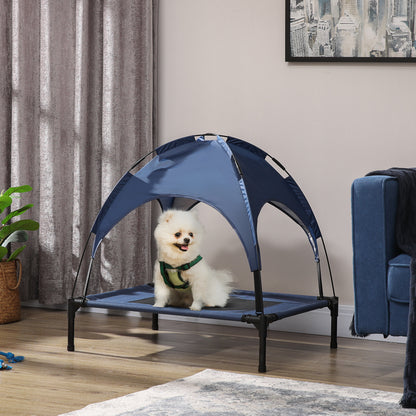 Outdoor Dog Bed with Removable Canopy, Portable Raised Dog Bed for Camping, Garden & Beach