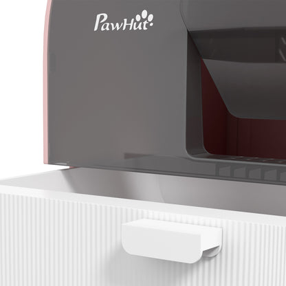Hooded Cat Litter Box, Kitten Litter Tray, with Lid, Scoop, Filter, Flap Door, Pink