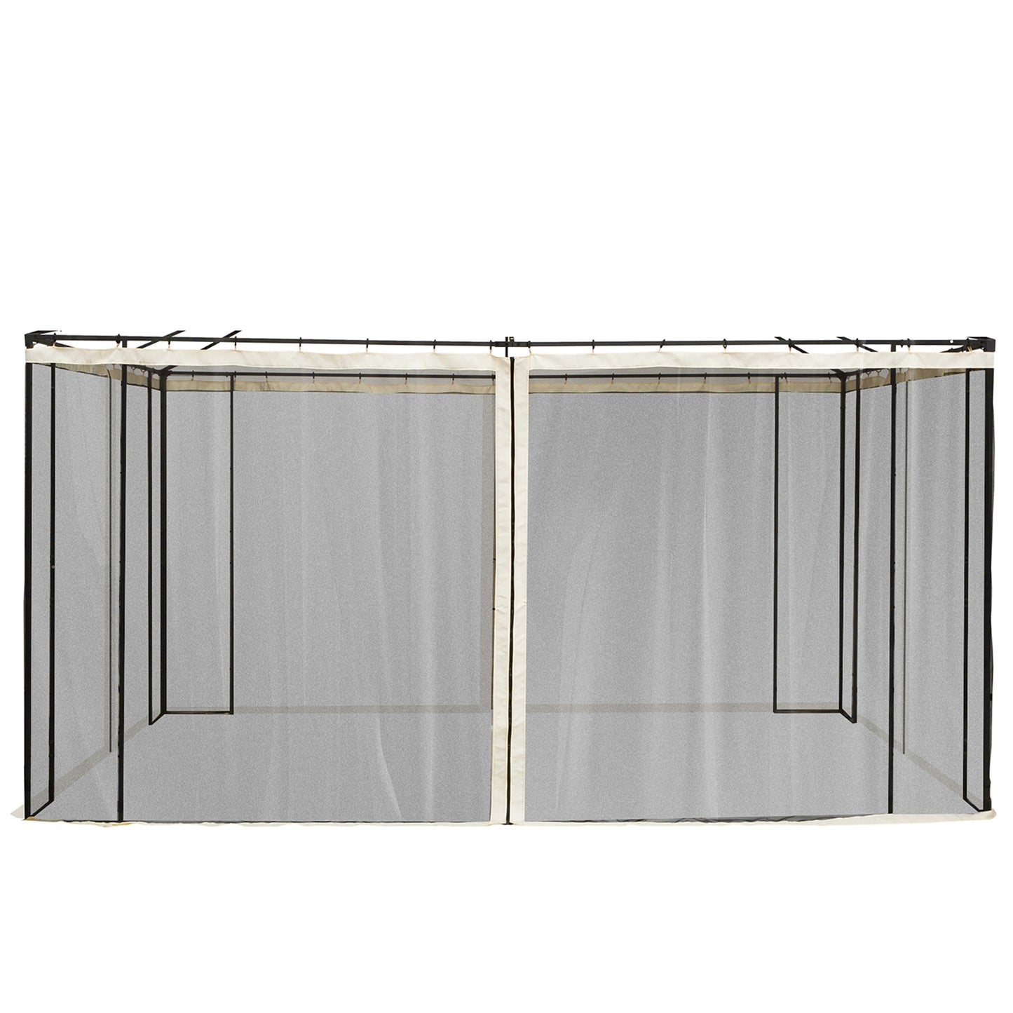 352 x 207cm Universal Replacement Mesh Sidewall Netting for Patio Gazebos and Canopy Tents, (Sidewall Only) Beige