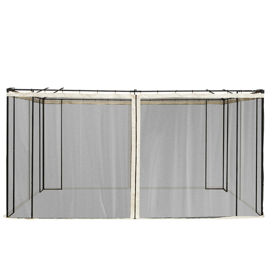 352 x 207cm Universal Replacement Mesh Sidewall Netting for Patio Gazebos and Canopy Tents, (Sidewall Only) Beige