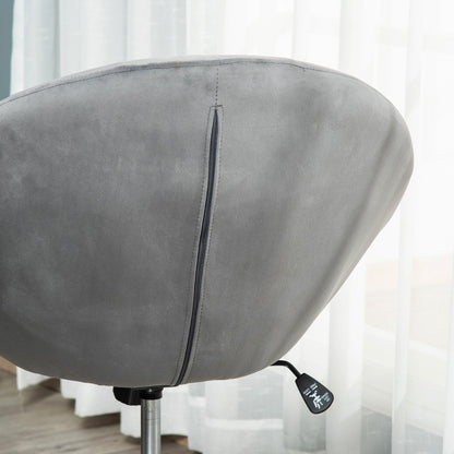 Swivel Dressing Stool, Velvet-feel Upholstered Vanity Chair