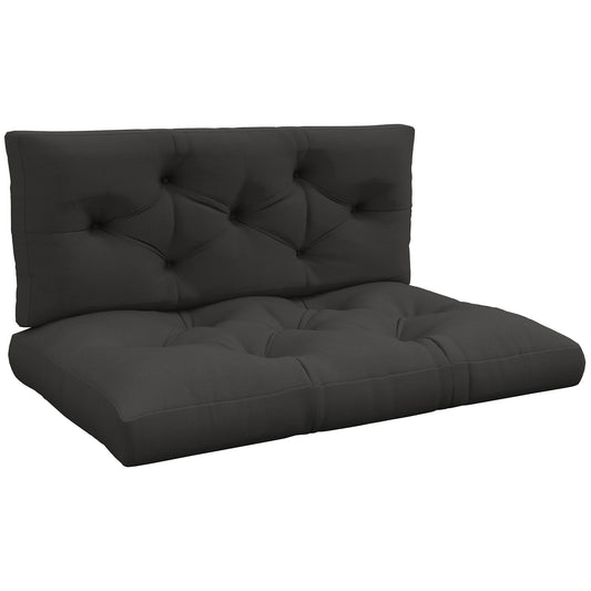 Seat and Back Padded Pallet Cushion Set - Dark Grey