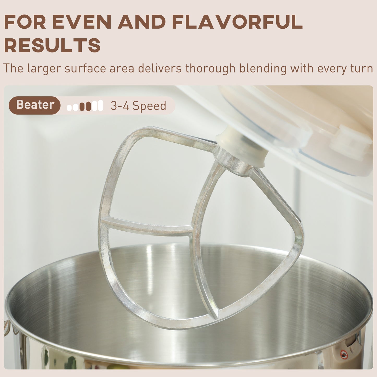 1300W Kitchen Stand Mixer, with Accessories - Beige
