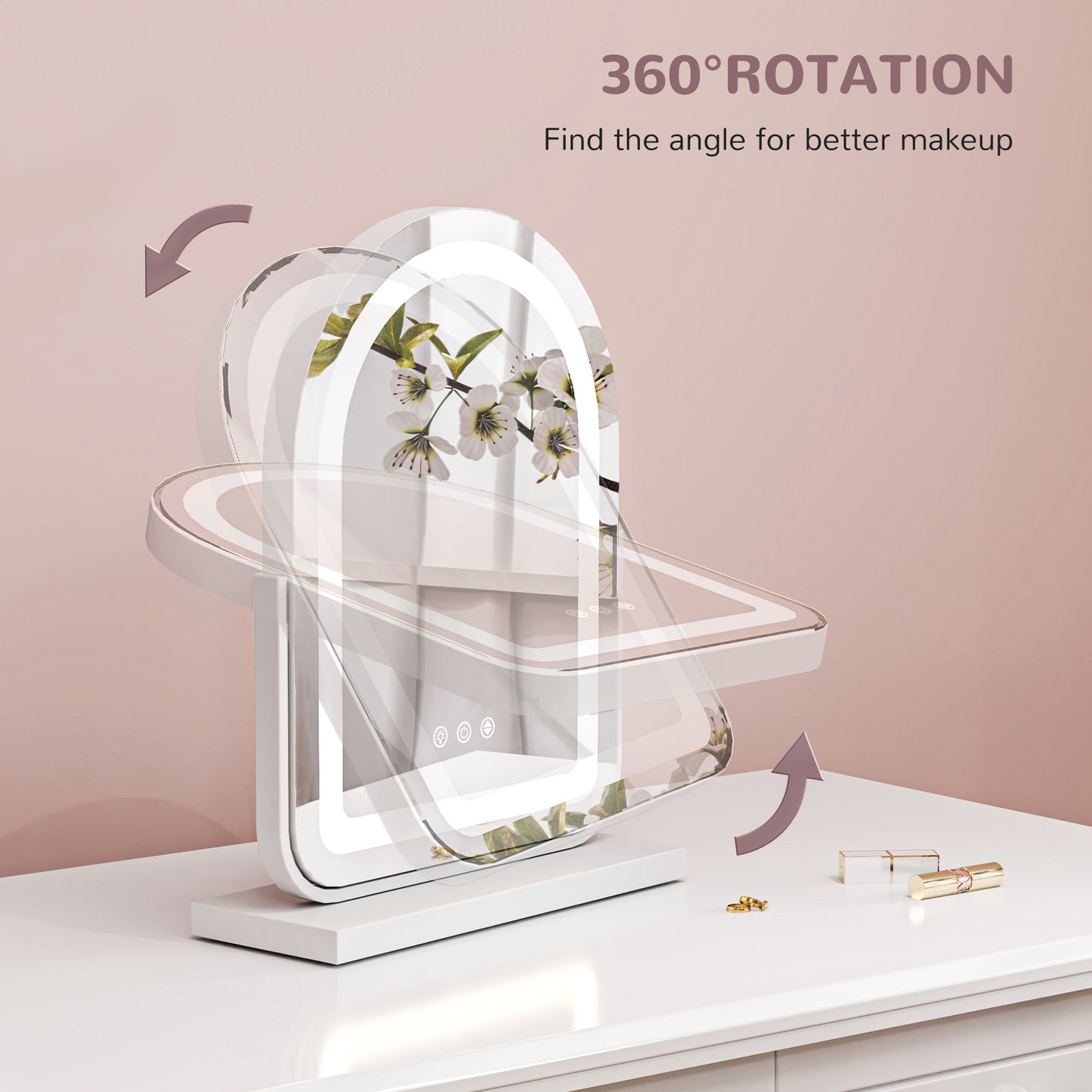33 x 44.5cm LED Vanity Mirror - White