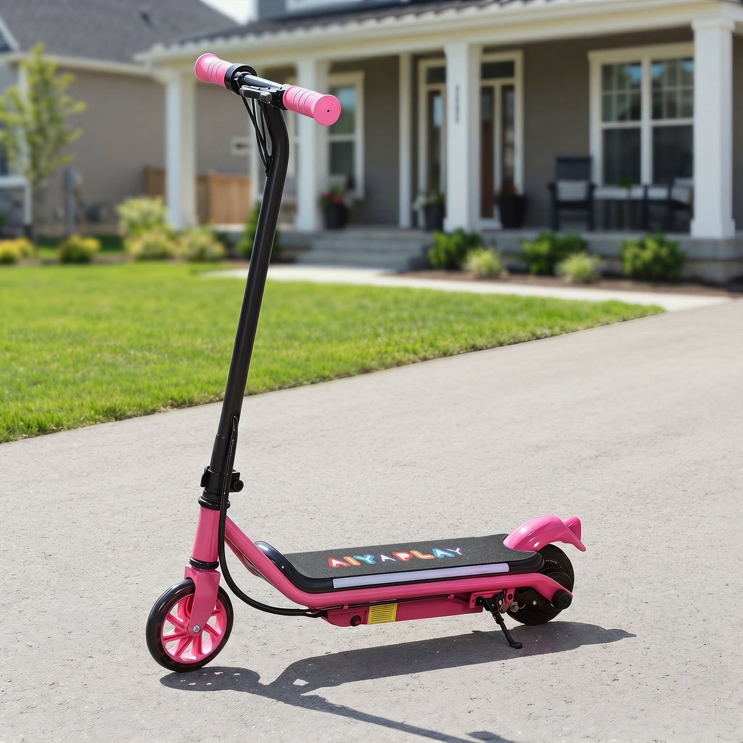 Electric Scooter for Kids Aged 6-14 Years, with Colourful Lights, Pink