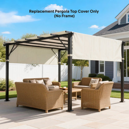 2 Pcs UV Protection Pergola Replacement Canopy, Pergola Shade Cover, Easy to Install, for 3 x 3(m) Pergola, Cream White