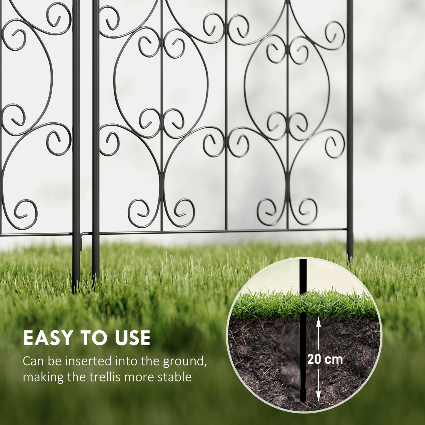 Set of 2 Metal Garden Trellis, Decorative Trellis Panels for Climbing Outdoor Plants, Vegetables, Vines, Flowers