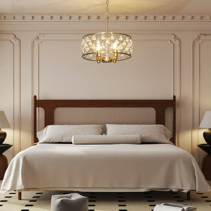 51 Crystallite Four-Bulb Chandelier - Gold-Tone