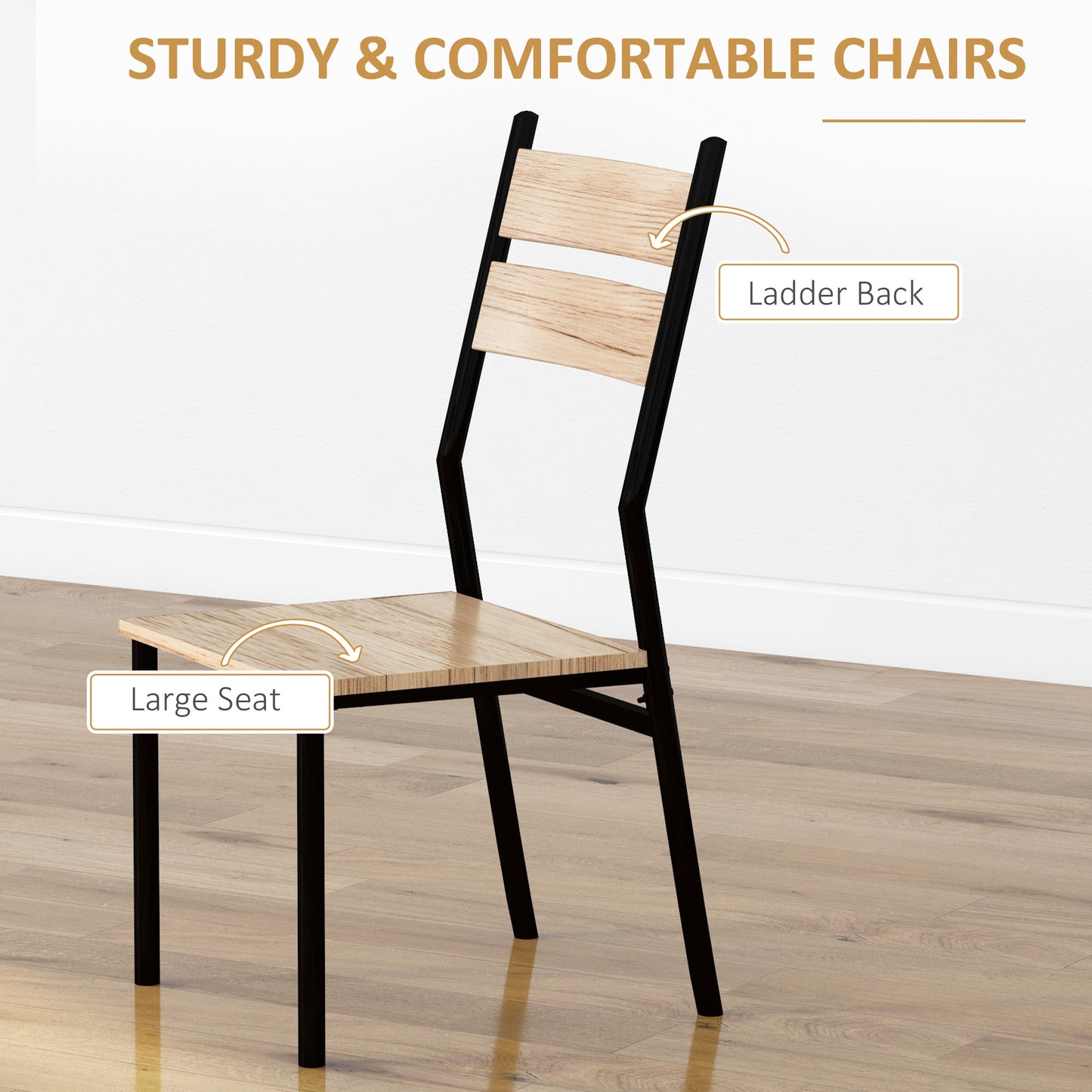 Compact 3-Piece Dining Set – Light Wood