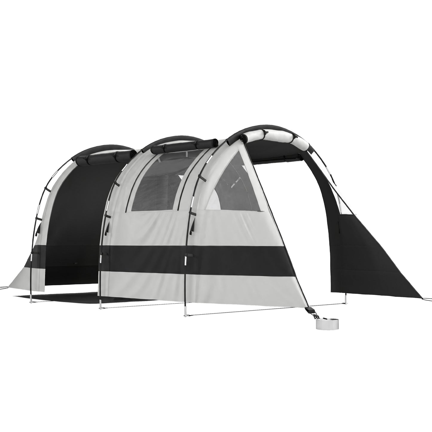 Camping Tent, 3 Man Blackout Tent with Bedroom and Living Room, Portable with Bag, for Fishing Hiking Festival, Khaki