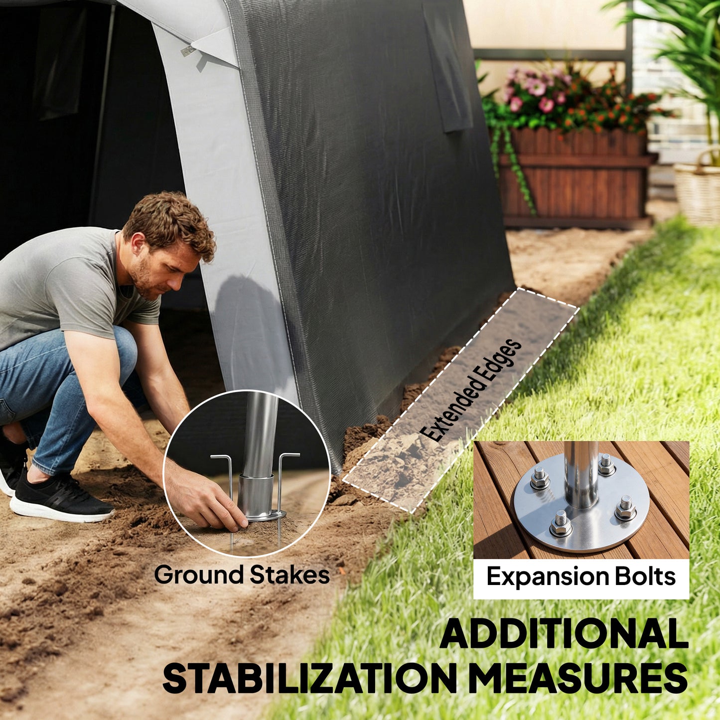 1.8 x 2.4m Garden Storage Shed Tent, Waterproof Portable Shed Shelter for Motorbike, Garden Tools, Bike Storage