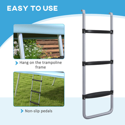 Galvanised Steel Trampoline Ladder, 2 Steps/3 Steps Outdoor Trampoline Accessories for 6ft, 8ft, 10ft, 12ft, 13ft, 14ft
