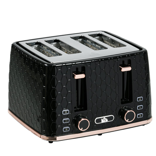 4 Slice Toaster with 7 Browning Levels, High Lift, Reheat/Defrost/Cancel, Self-centring Function, Removable Crumb Tray