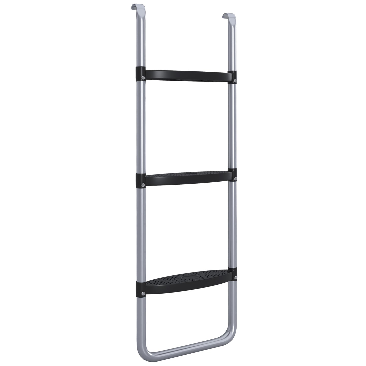 Galvanised Steel Trampoline Ladder, 2 Steps/3 Steps Outdoor Trampoline Accessories for 6ft, 8ft, 10ft, 12ft, 13ft, 14ft