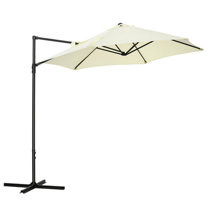 2.5M Garden Cantilever Parasol, Offset Roma Patio Umbrella Hanging Sun Shade Canopy Shelter