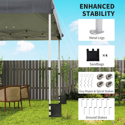 3 x 3 m Pop Up Gazebo with Wheels, UPF50+ One-Touch Outdoor Garden Party Tent Marquee Wedding Awning Canopy, Dark Grey
