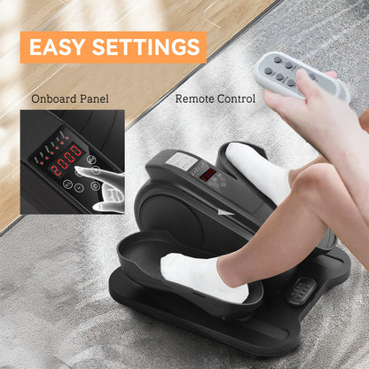 Under Desk Elliptical Machine, Seated Pedal Exerciser, Mini Electric Elliptical Machine for Seniors with LCD Monitor