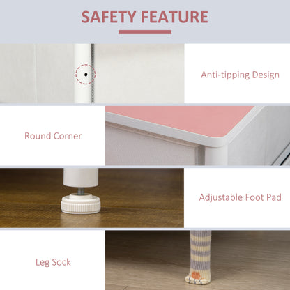 Chest of Drawers, Cloth Organizer Unit with 6 Fabric Drawers, Metal Frame and Wooden Top, Storage Cabinet for Kids Room