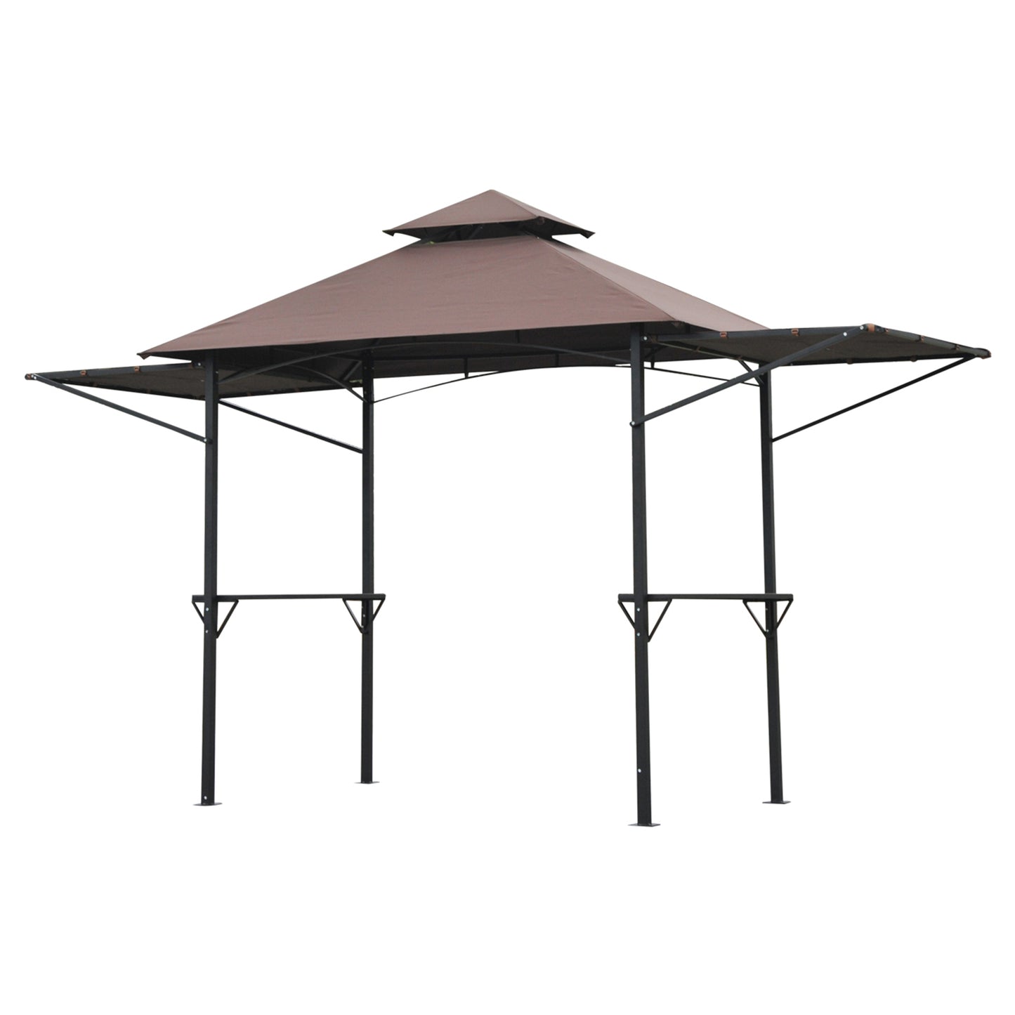 2.4 x 1.5 m (8' x 5') Grill Gazebo Canopy with Extendable Side Awnings