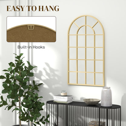 110 x 65 cm Arched Decorative Wall Mirror for Bedroom Living Room, Modern Window Bathroom Mirror for Home Decor