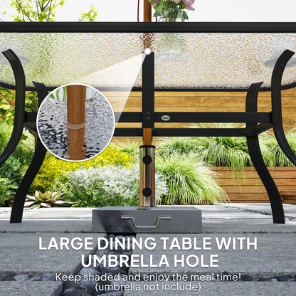 Seven-Piece Garden Dining Set with Cushions - Black