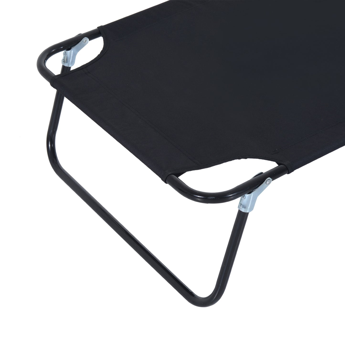 Outdoor Folding Sun Lounger with Face Hole, 4 Level Adjustable Backrest Reclining Garden Lounger