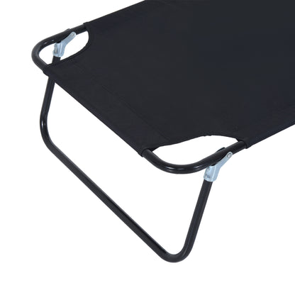 Outdoor Folding Sun Lounger with Face Hole, 4 Level Adjustable Backrest Reclining Garden Lounger