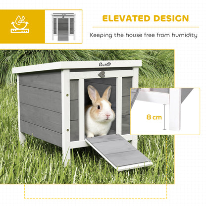 Wooden Rabbit Hutch Outdoor, Guinea Pig Hutch, Rabbit Hideaway, Cat House, Bunny Cage Small Animal House with Openable Roof