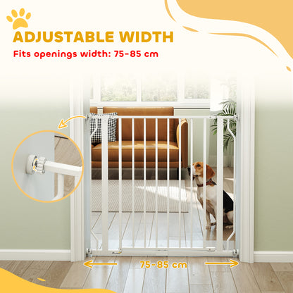 Extra Wide Dog Gate, with Door Pressure, for Doorways, Hallways, Staircases - White