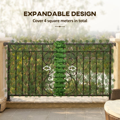Set of 2 Expandable Artificial Trellis Hedges – Realistic Leaf Privacy Screen, 2 x 1 m