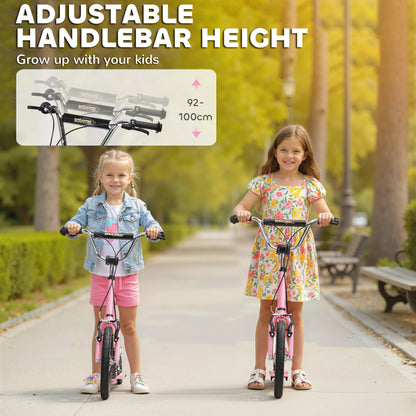 Kids Scooter, Teen Kick Scooter with Rubber Wheels, 16" Front Wheel, Height Adjustable Handlebar, Dual Brakes, Kick Stand