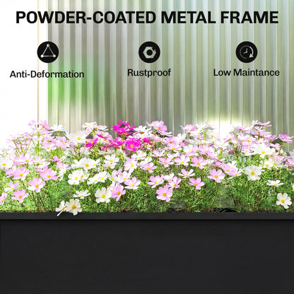 Raised Planter, Metal Raised Garden Bed on Legs with Drainage Hole and Foot Covers, Black