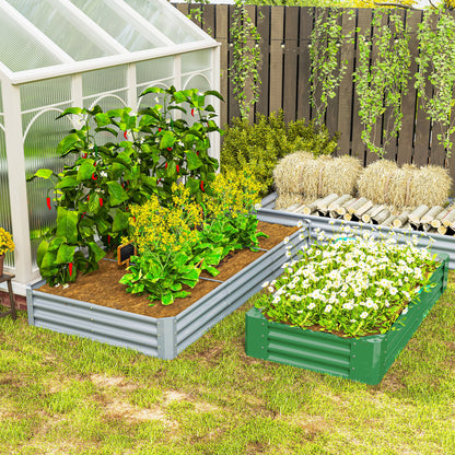 240 x 120cm Galvanised Steel Open Planter - Silver